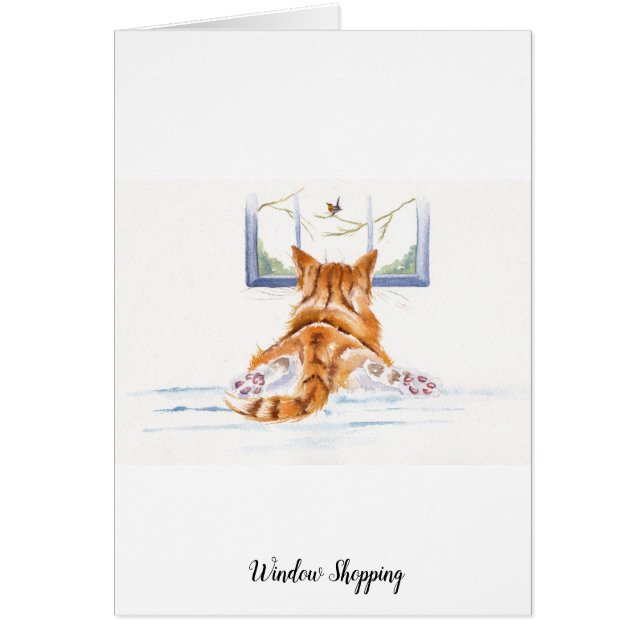 Gato/gatito del jengibre: Compras de la ventana (Frente)