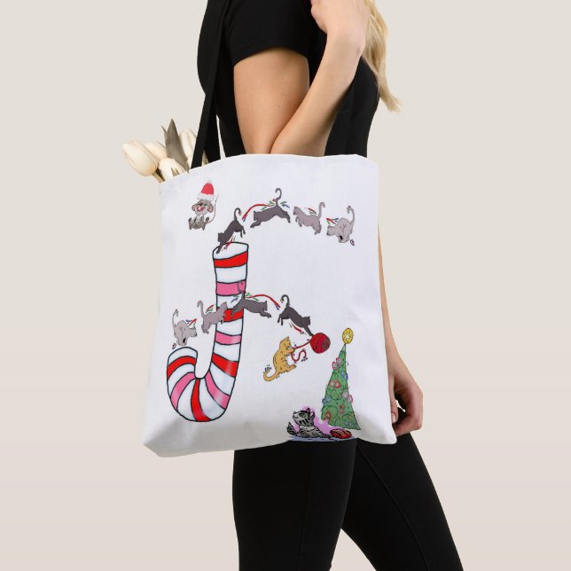 Gato gatito mimo Navidades de ratones bolsas de té (Detalle)