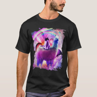 Gato Gatito Montado En Llama Arcoiris En Camisa Es