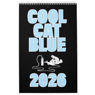 Gato genial Calendario Azul 2026