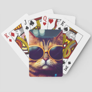 GATO GENIAL CON GAFAS DE SOL CARTAS DE JUEGO
