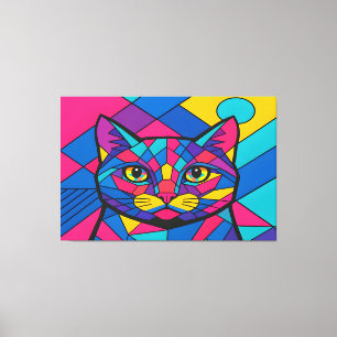 Gato Geométrico de Arte Pop