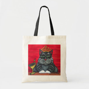 Gato gordo con la bolsa de asas de Martini