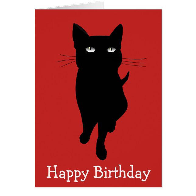 Gato gótico del cumpleaños del gatito negro (Frente)