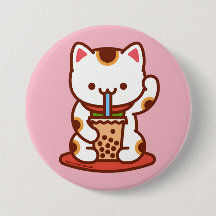 Gato gracioso - Botón - MANEKI-NEKO BOBA KIT-TEA