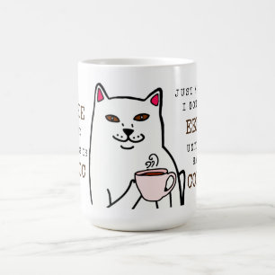 Gato gracioso con café y taza de palabras