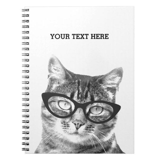 Gato gracioso con diseño de cuaderno fotográfico d (Frente)
