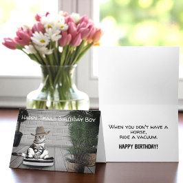 Gato gracioso de Gorra de vaquero en tarjeta de cu