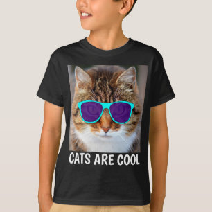 Gato gracioso resbala camisetas GUAY para niños