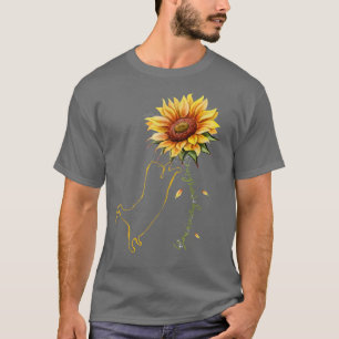 Gato Gráfico, Camiseta De Girasol, Gato Sunshine, 