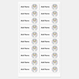 Gato graso con etiquetas de sonrisa de Cheshire