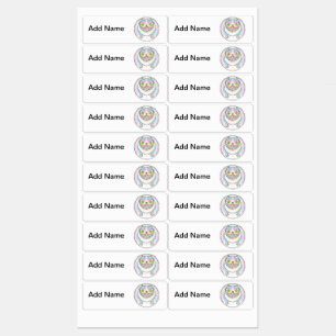 Gato graso con etiquetas de sonrisa de Cheshire