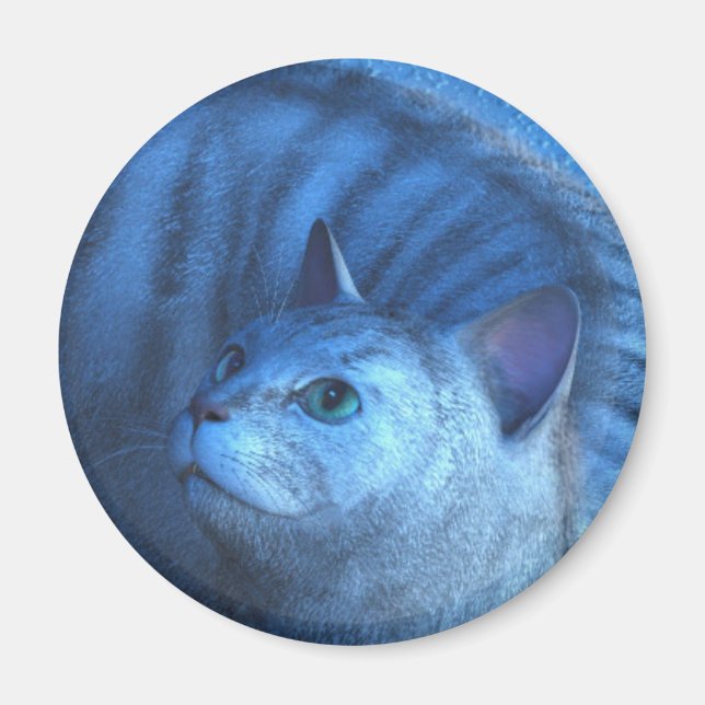 Gato Gris 4 Imán (Frente)