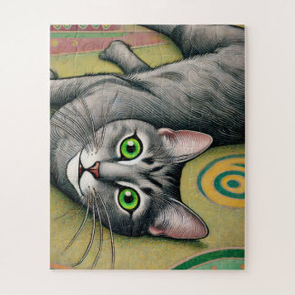 Gato gris 50 piezas rompecabezas de niños