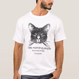 Gato gruñón - camiseta en blanco y negro