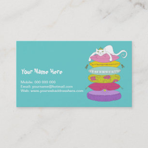 Gato gruñón de la princesa y las tarjetas de