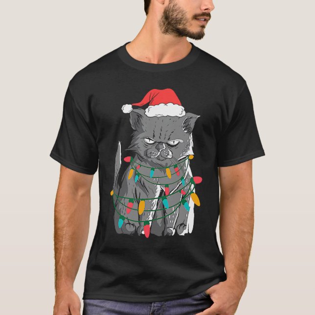 gato gruñón de Navidad como disfraz de suéter feo (Anverso)