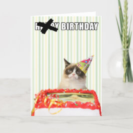 Gato gruñón - tarjeta del feliz cumpleaños