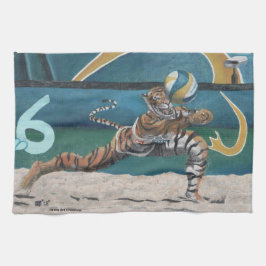 Gato Guerrero Jugando Toalla De Voleibol De Playa