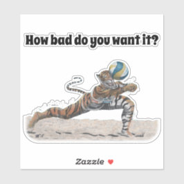 Gato Guerrero Pegatina de Arte Fantasía de Voleibo