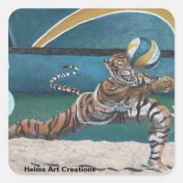 Gato Guerrero Pegatinas de arte de voleibol de pla