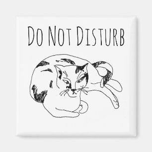 Gato Imán No Molestar – Arte Minimalista Divertido