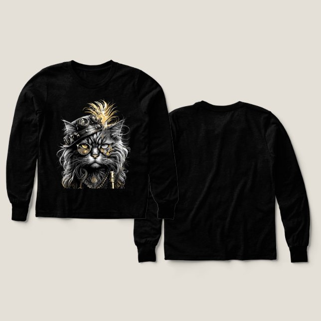 Gato impresionante de Steampunk  (Diseño frontal y trasero)