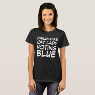 GATO INFANTIL DAMA VOTANDO Camiseta AZUL DEMCRAT