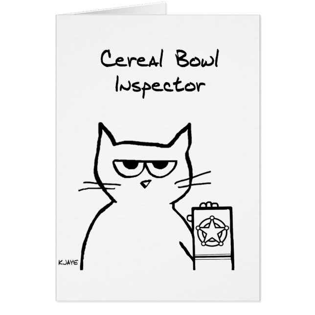 Gato, inspector del cuenco de cereal - tarjeta (Frente)