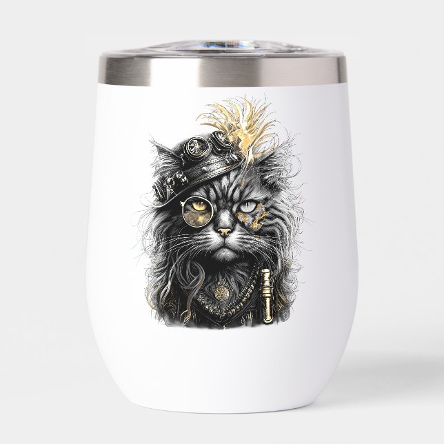 Gato intrigante de estilo Steampunk (Frente)
