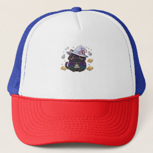 Gato Introvertido Mágico  Sombrero de Bruja Pastel