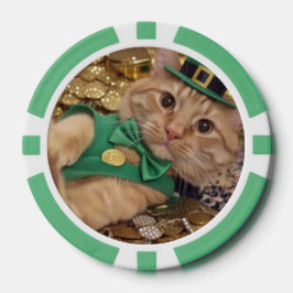 Gato irlandés divertido fichas de póquer con suert