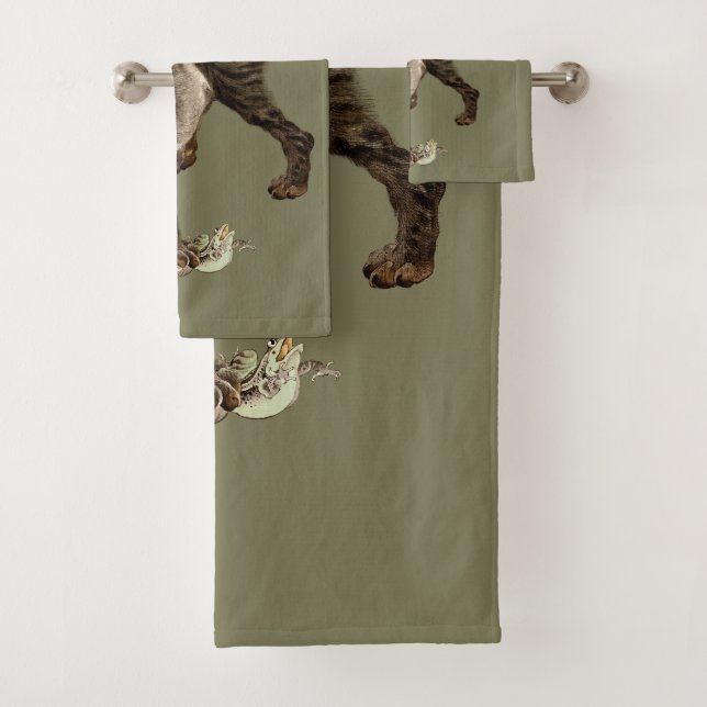 Gato japonés atrapando una rana (In situ)