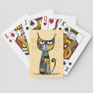 Gato jugando cartas
