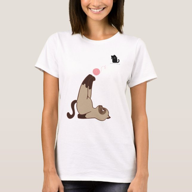 Gato juguetón con yarn | Camiseta Cute Cat Lover (Anverso)