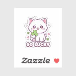 Gato Kawaii Afortunado Maneki Neko Con Pegatina De