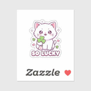 Gato Kawaii Afortunado Maneki Neko Con Pegatina De