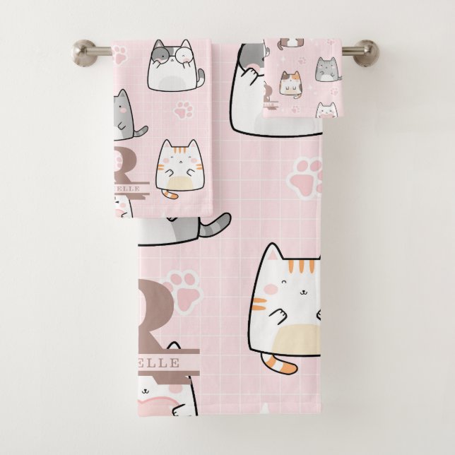 Gato Kawaii de fondo rosado (In situ)