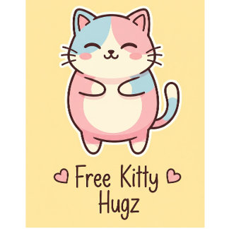 Gato Kawaii Lindo Botón Redondo Gratis Abrazo Perr
