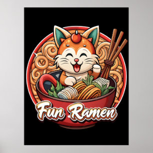Gato Kawaii Ramen Arte Retro Fideos Japoneses T-