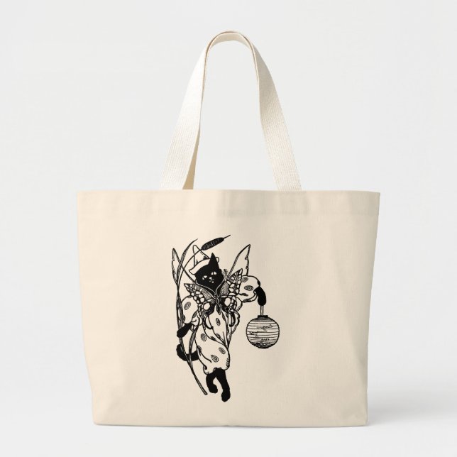 Gato Kitty de Halloween victoriano en bolsa de tra (Frente)