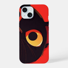 Gato Kitty Negro | Funny Cat Face Funda-Mate iPhon