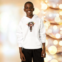 Gato Lady Navidades Elf Boy's Hoodie