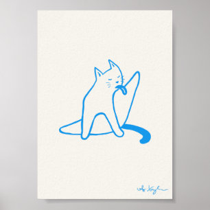 Gato lamiendo pierna impresión 5x7