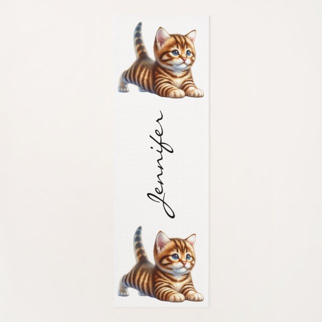 Gato lindo amante Yoga Mat (Anverso)