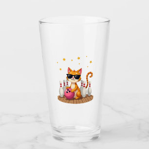Gato Lindo Con Gafas De Sol Gato Jugando Bolos Par