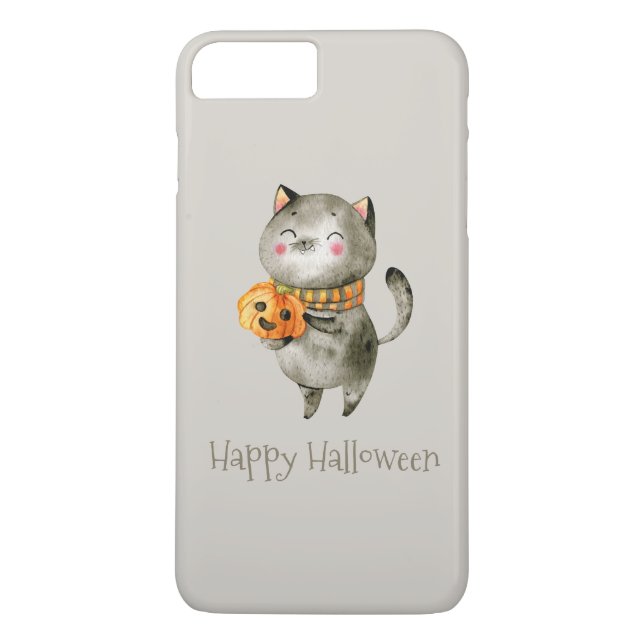 Gato lindo de Halloween con calabaza | Funda para  (Reverso)