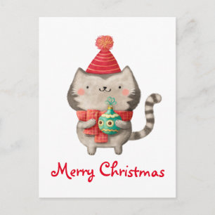 Gato lindo del navidad