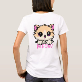 Gato lindo en camiseta de bolsillo