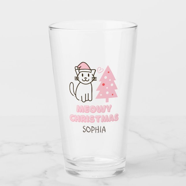 Gato lindo en Santa Hat&Tree Meowy Navidades Paste (Anverso)